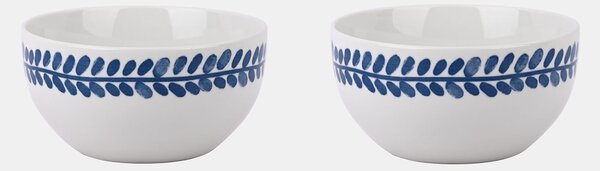 Sinsay - Keramické misky s rostlinným okrajem 2 pack - bílá