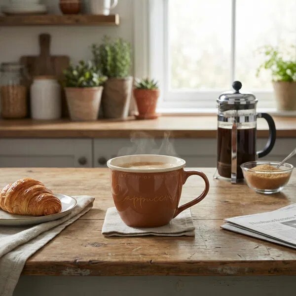 Mondex Porcelánový hrnek HENDIA 500 ml světle hnědý