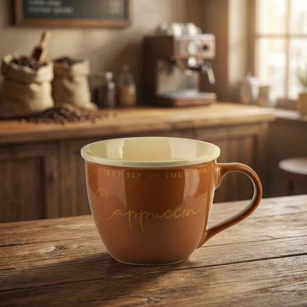 Mondex Porcelánový hrnek HENDIA 500 ml světle hnědý