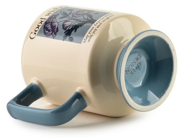 Mondex Porcelánový hrnek REJKA 300 ml krémový/modrý