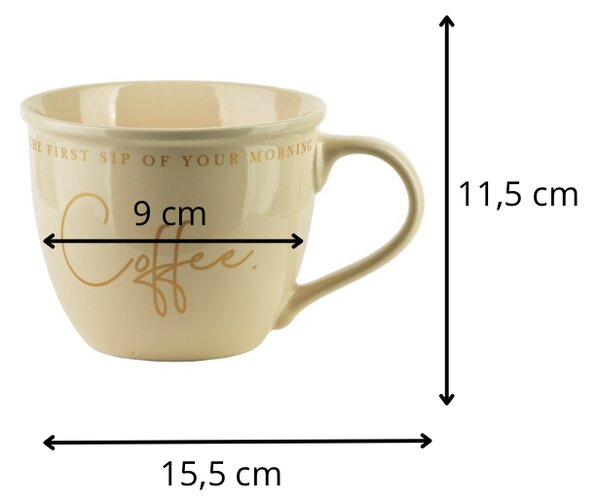 Mondex Porcelánový hrnek HENDIA 500 ml krémový