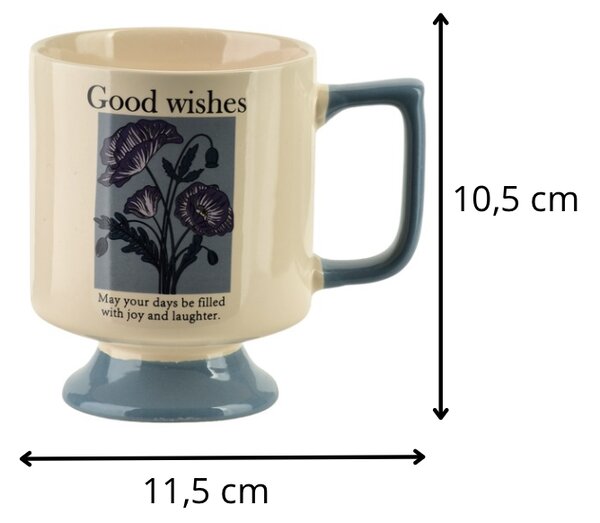 Mondex Porcelánový hrnek REJKA 300 ml krémový/modrý