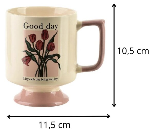 Mondex Porcelánový hrnek REJKA 300 ml krémový/růžový