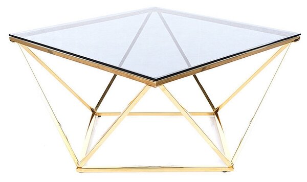 Casarredo Konferenční stolek SILVER A zlatá/kouřové sklo