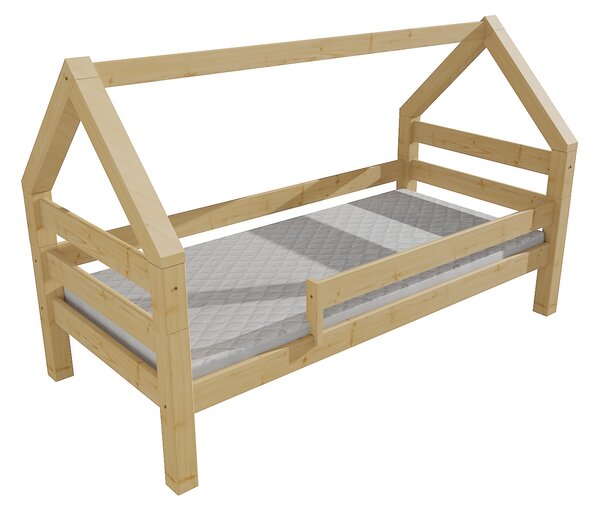 Vomaks Dětská postel se zábranou 8X8 09B Rozměr: 90 x 160 cm, Barva: surové dřevo