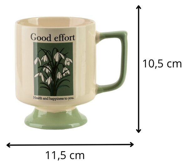 Mondex Porcelánový hrnek REJKA 300 ml krémový/zelený