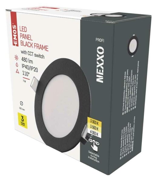 EMOS LED podhledové svítidlo NEXXO černé, 12 cm, 7 W, teplá/neutrální bílá ZD1323