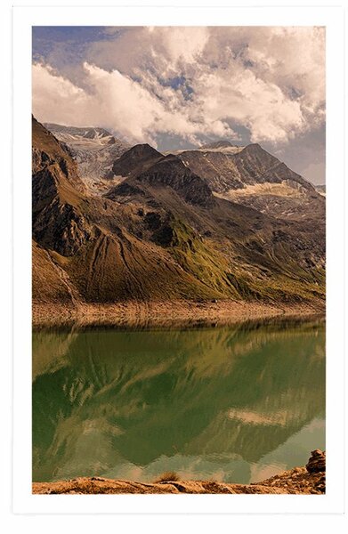 Plakát jezero v horách