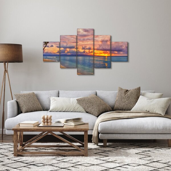 Obraz - Západ slunce na pláži (125x70 cm)