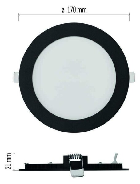 EMOS LED podhledové svítidlo NEXXO černé, 17 cm, 12,5 W, teplá/neutrální bílá ZD1333