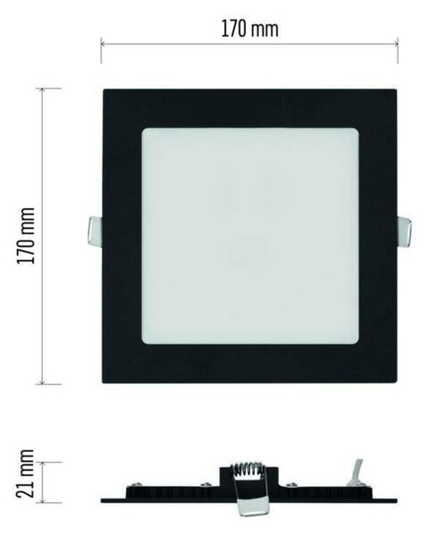 EMOS LED podhledové svítidlo NEXXO černé, 17,5 x 17,5 cm, 12,5 W, teplá/neutrální bílá ZD2333