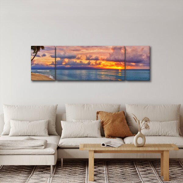 Obraz - Západ slunce na pláži (170x50 cm)