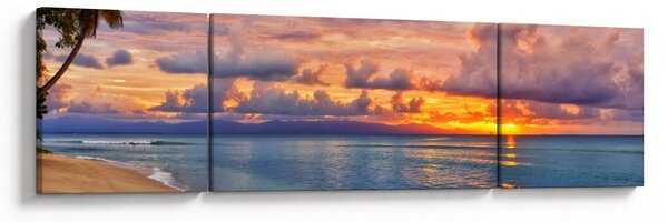 Obraz - Západ slunce na pláži (170x50 cm)