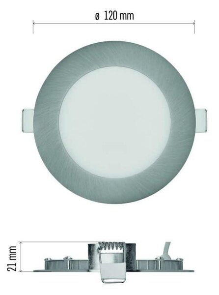EMOS LED podhledové svítidlo NEXXO stříbrné, 12 cm, 7 W, teplá/neutrální bílá ZD1223