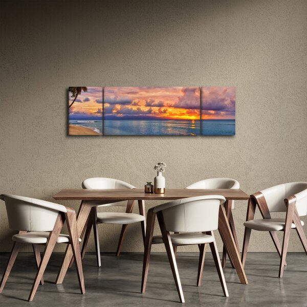 Obraz - Západ slunce na pláži (170x50 cm)