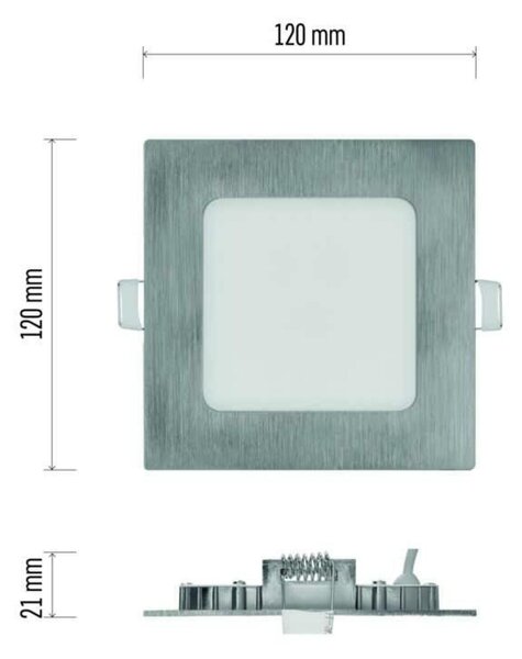 EMOS LED podhledové svítidlo NEXXO stříbrné, 12 x 12 cm, 7 W, teplá/neutrální bílá ZD2223