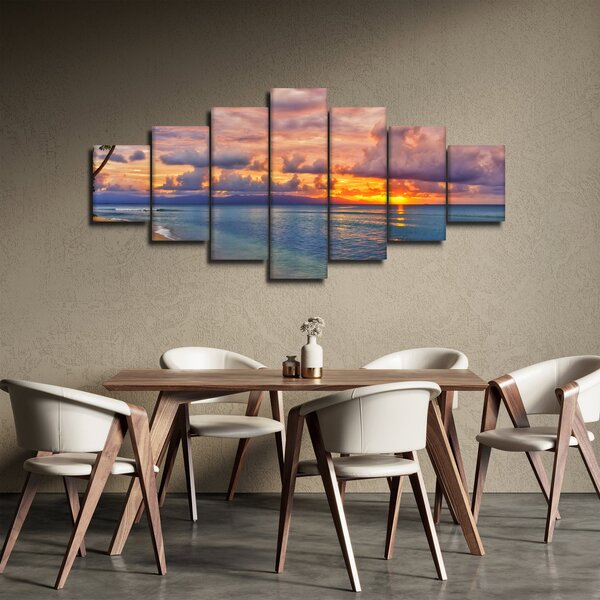 Obraz - Západ slunce na pláži (210x100 cm)