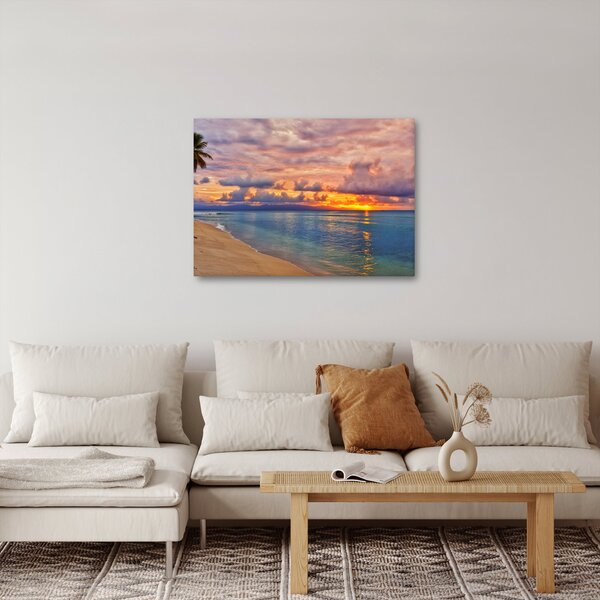 Obraz - Západ slunce na pláži (70x50 cm)