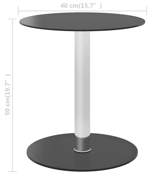 Konferenční stolek černý 40 cm tvrzené sklo 322781