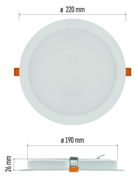 EMOS LED podhledové svítidlo RUBIC 22 cm, 24 W, neutrální bílá ZD1452