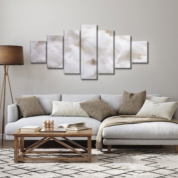 Obraz - Bílé peří (210x100 cm)
