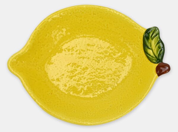 Sinsay - Ručně malovaný talíř ve tvaru citronu - žlutá