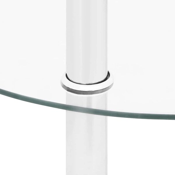 2patrový odkládací stolek průhledný 38 cm tvrzené sklo 322787