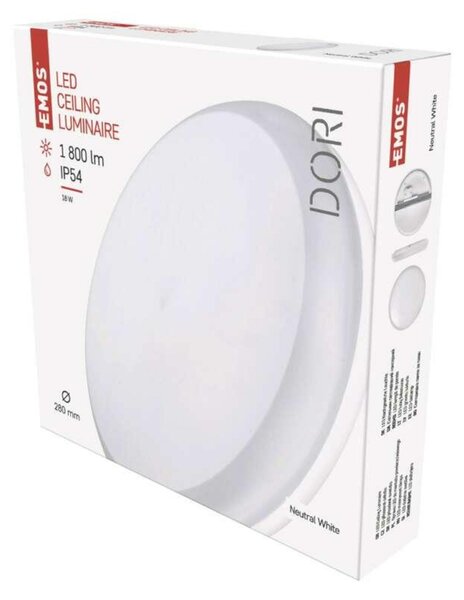 EMOS LED přisazené svítidlo Dori, kruh 18W neutrální bílá IP54 1539043050
