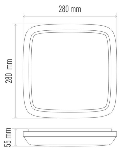 EMOS LED přisazené svítidlo Dori, čtverec 18W neutrální bílá IP54 1539043070