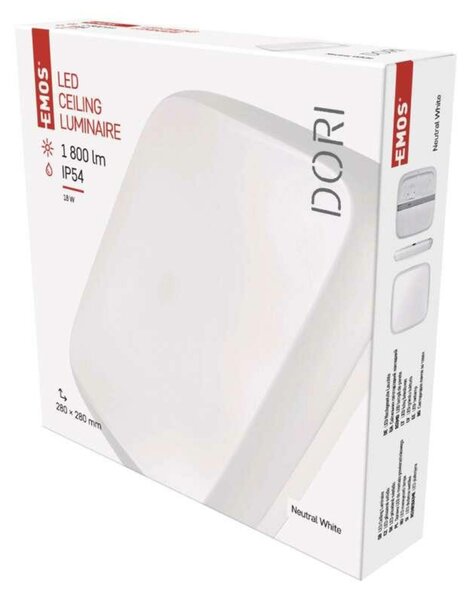 EMOS LED přisazené svítidlo Dori, čtverec 18W neutrální bílá IP54 1539043070