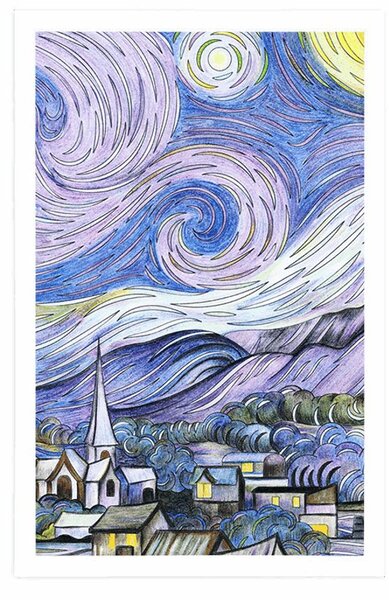 Plakát reprodukce Hvězdná noc - Vincent van Gogh