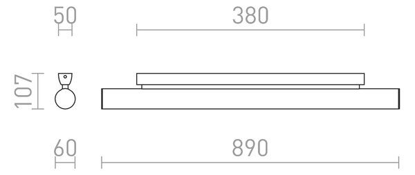 RED - DESIGN RENDL RENDL RIVIER LED nástěnná lampa, podélná černá/mléčný akryl R14492