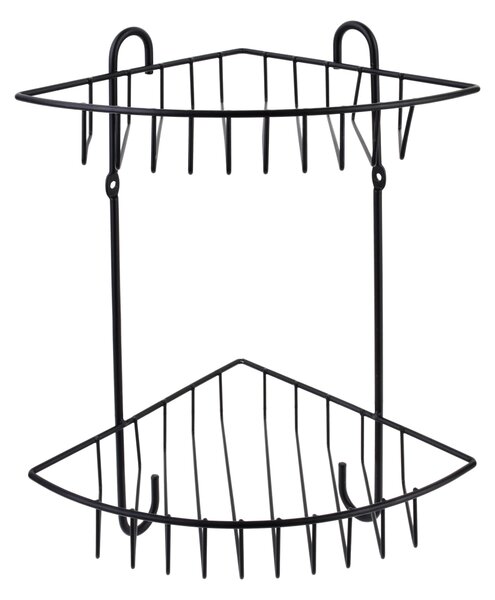 Bathlab Rohová koupelnová polička CARL BLACK 22x28,5 cm černá