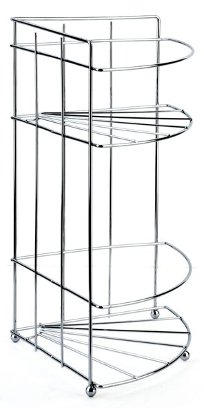 Bathlab Rohová koupelnová polička CARL SILVER 18,5x26 cm stříbrná