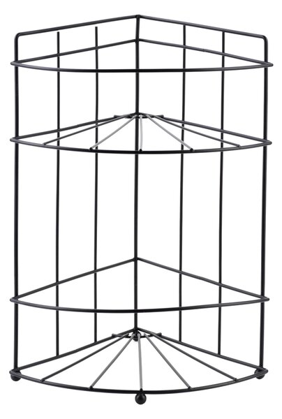 Bathlab Rohová koupelnová polička CARL BLACK 18,5x26 cm černá