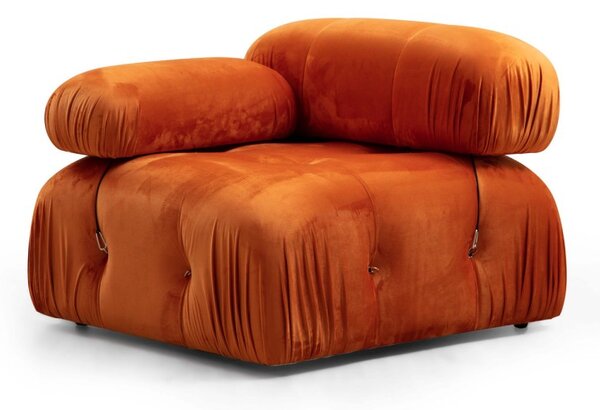 Hanah Home Rohová modulární sedací souprava Bubble 288 cm s taburetem samet oranžová
