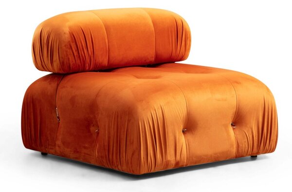 Hanah Home Rohová modulární sedací souprava Bubble 288 cm s taburetem samet oranžová