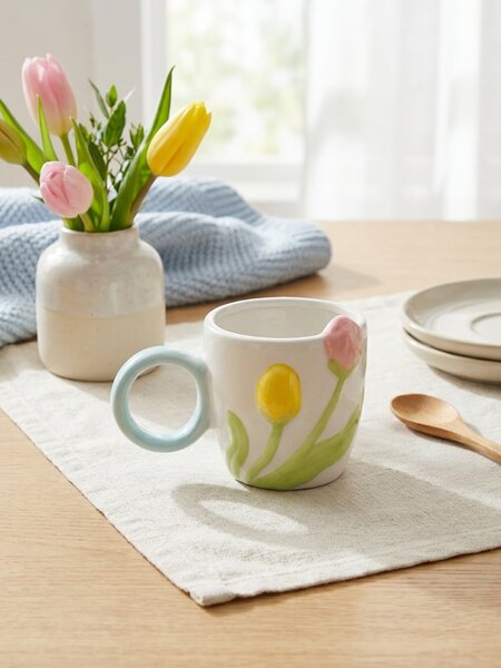 Sinsay - Hrnek s motivem tulipánů - vícebarevná
