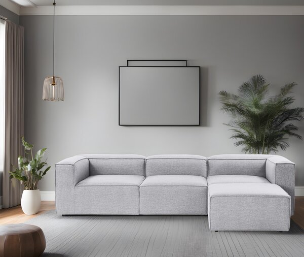 Hanah Home Rohová sedací souprava Fora 296 cm šedá pravá