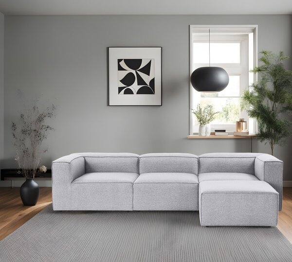 Hanah Home Rohová sedací souprava Fora 296 cm šedá pravá