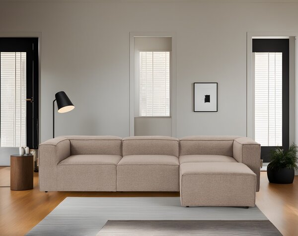 Hanah Home Rohová sedací souprava Fora 296 cm hnědá pravá