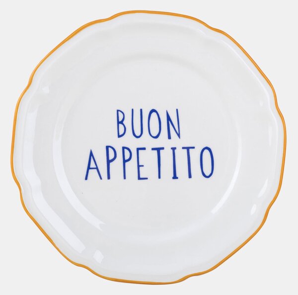 Sinsay - Keramický talíř s nápisem Buon Appetito - žlutá