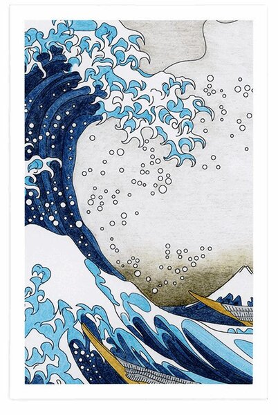 Plakát reprodukce Velká vlna z Kanagawa - Kacušika Hokusai