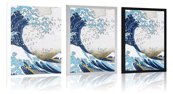 Plakát reprodukce Velká vlna z Kanagawa - Kacušika Hokusai