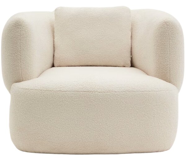 Kave Home Béžové bouclé otočné křeslo Martina