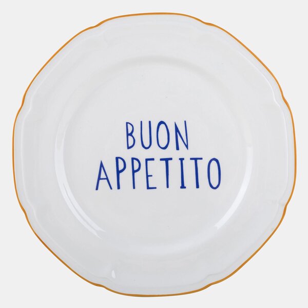 Sinsay - Keramický talíř s nápisem Buon Appetito - žlutá