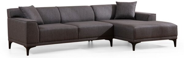 Hanah Home Rohová sedací souprava Petra 250 cm antracitová pravá