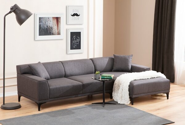 Hanah Home Rohová sedací souprava Petra 250 cm antracitová pravá