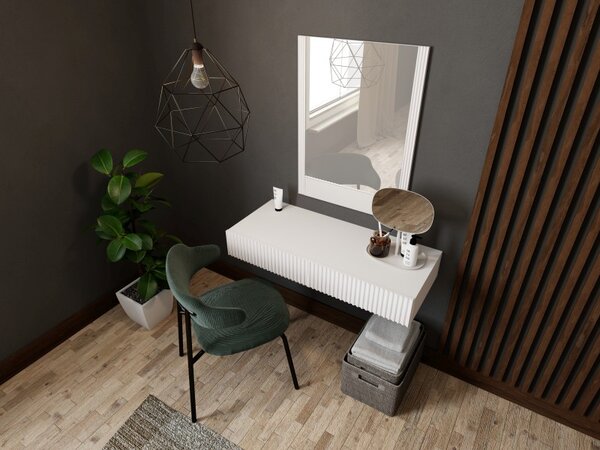 HALMAR Sada toaletního stolku a zrcadla Pafos bílá