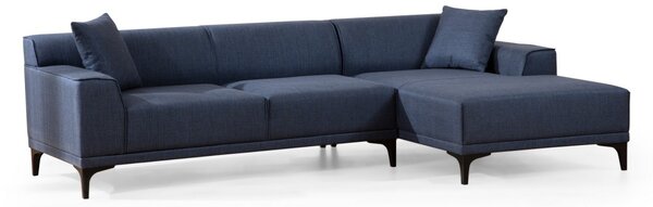 Hanah Home Rohová sedací souprava Petra 250 cm modrá pravá